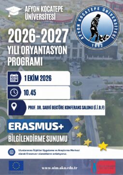 Erasmus+ Öğrenci Bilgilendirme Toplantısı, 1 Ekim saat 10:45’te İİBF, Prof. Dr. Sabri Bektöre Konferans Salonu’nda Yapılacaktır.